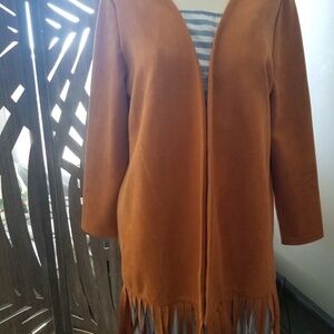 Leather Fringe Jacket, Shrug or Fashion Accent
